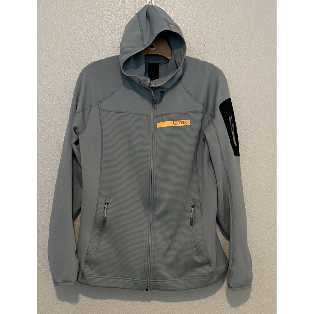 Adidas Women's Térrex Large Teal Full Zip Hooded Shell Jacket Athletic Running